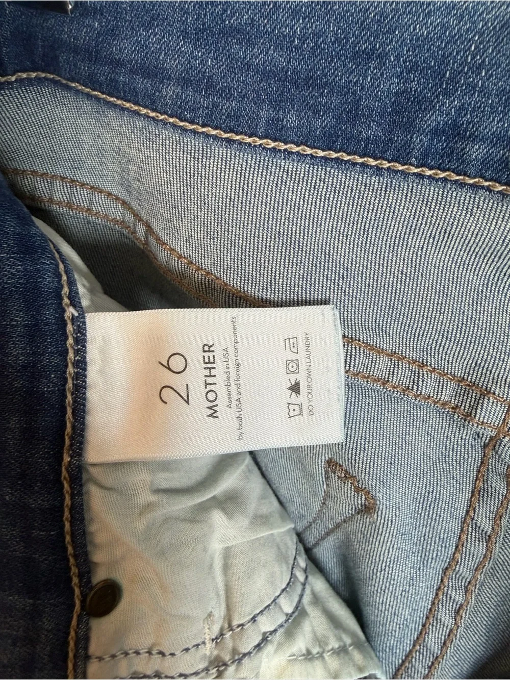 Mother Women's Mid Rise Dazzler Ankle Jeans Blue Stretch 5-Pocket Solid Size 26